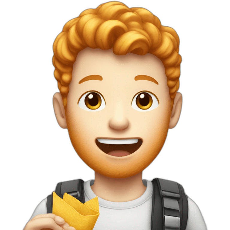 ginger boy eating crisps emoji