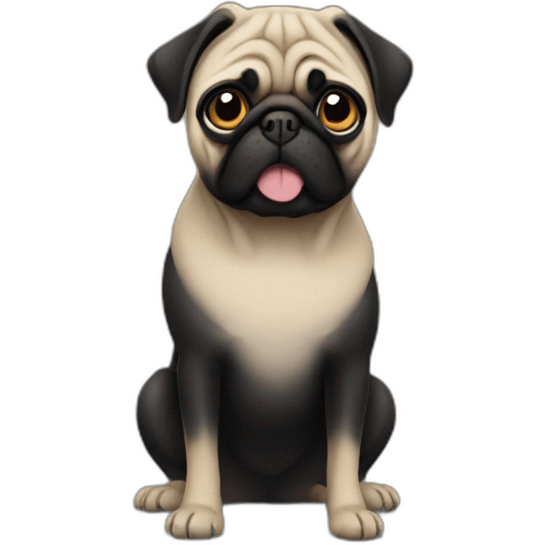 pug wearing a black t-shirt emoji