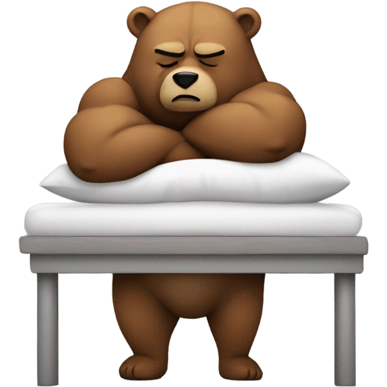 muscle bear sleeping emoji