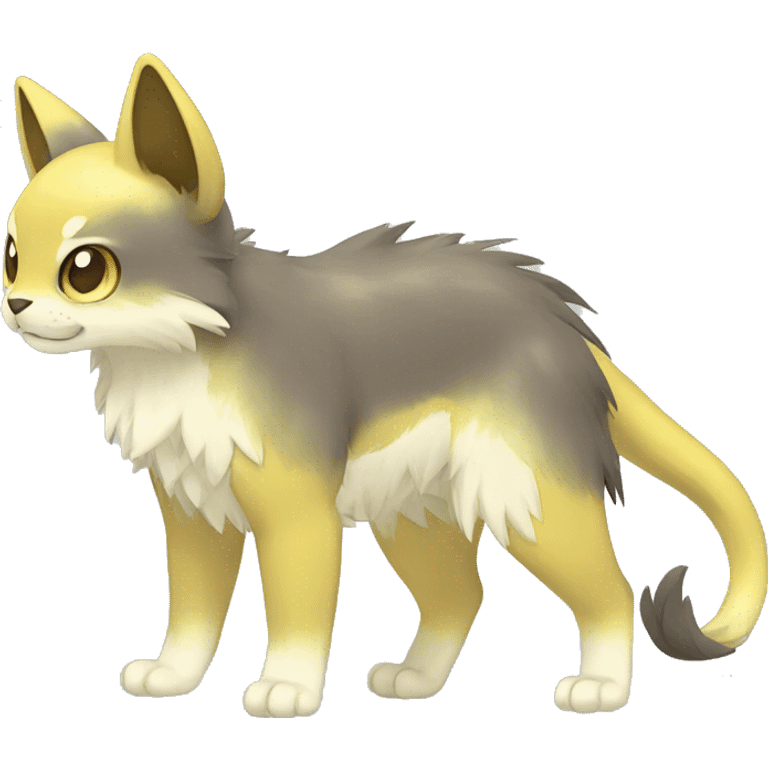 Cute cool shiny colorful animal hybrid Fakemon full body emoji