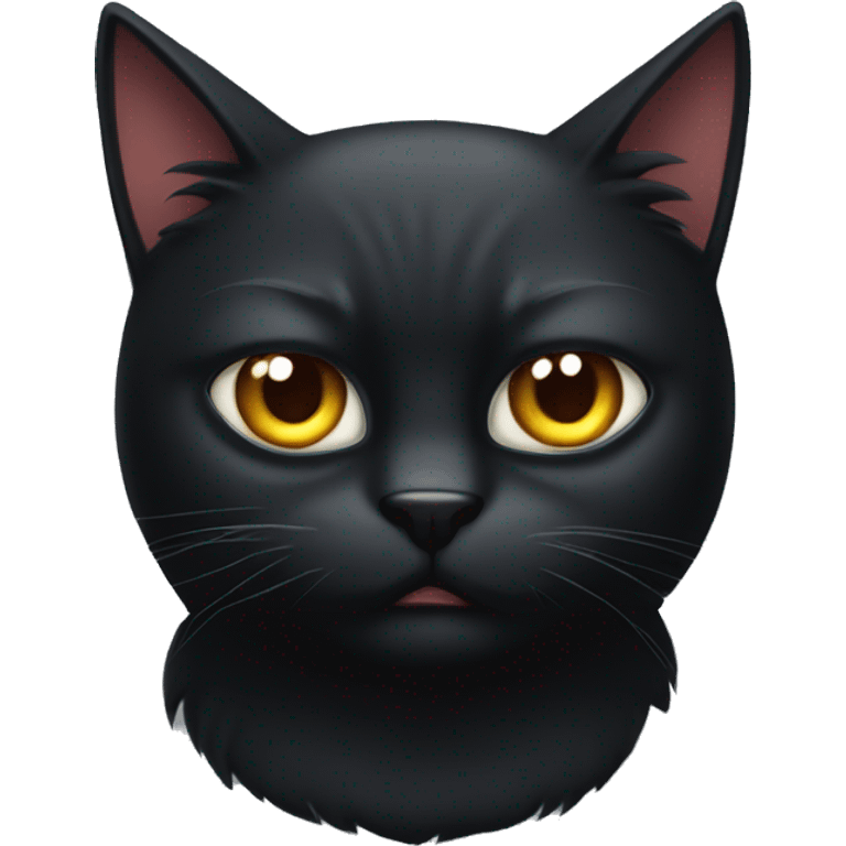 Angry Black cat with long face whose name is Larry emoji