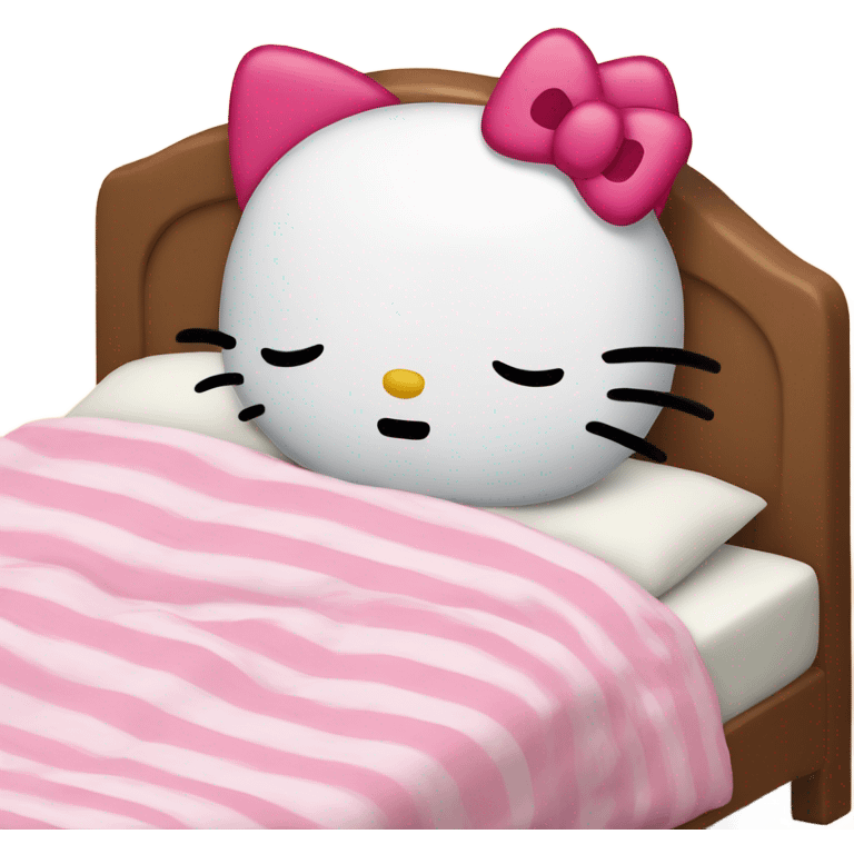 hello kitty sleeping in bed emoji