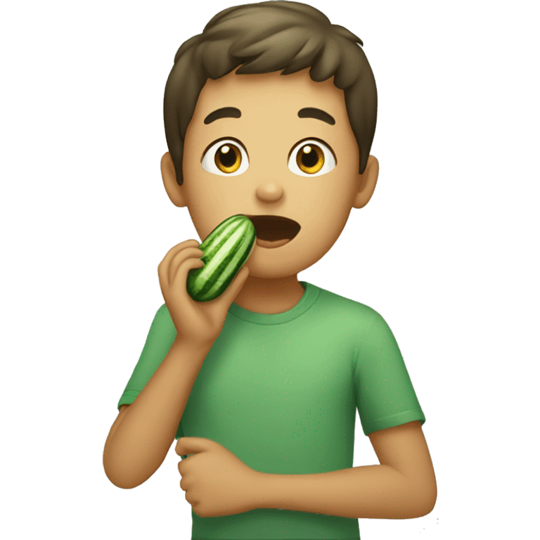 boy eating cucumber emoji