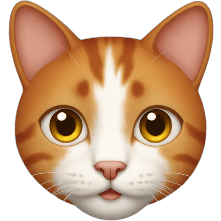 a red-haired cat with white and light brown eyes emoji