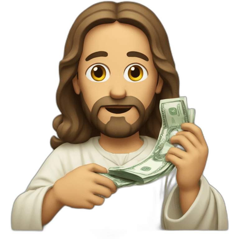 jesus wiping his face with money emoji