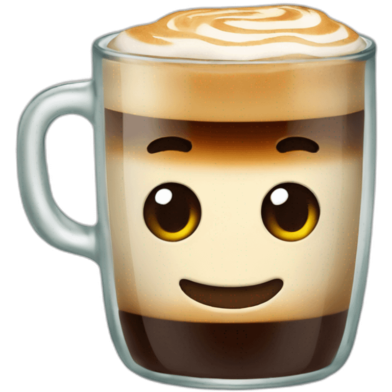 Cortado coffee in glass mug emoji