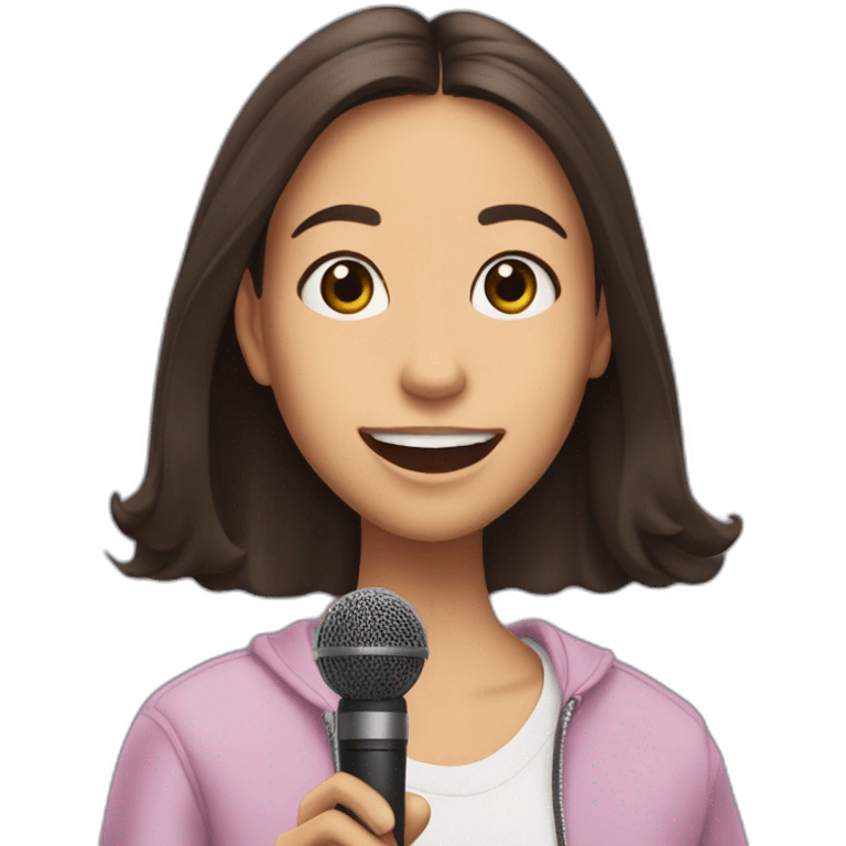 olivia rodrigo with a microphone  emoji