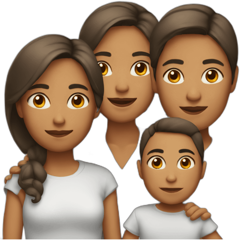 Mamá, hija, hijo emoji