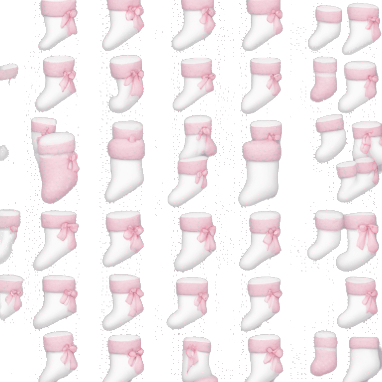 White Christmas stocking with tiny light pink bows on it emoji