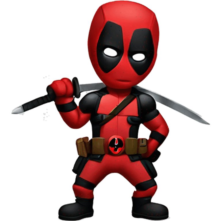 Deadpool with two katanas in his hands  emoji