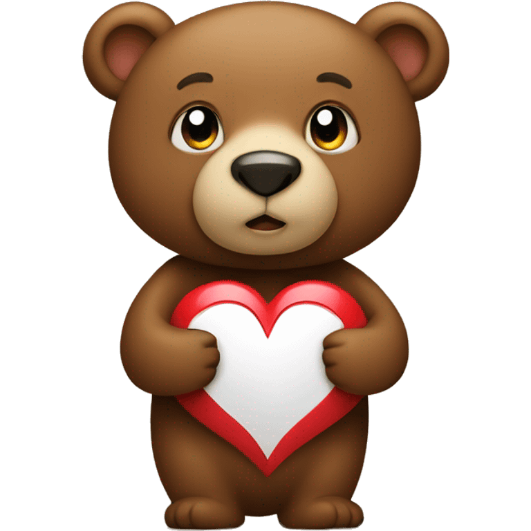 Bear holding a heart  emoji