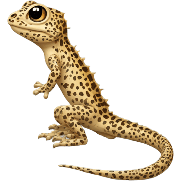 Cute leopard print lizard emoji