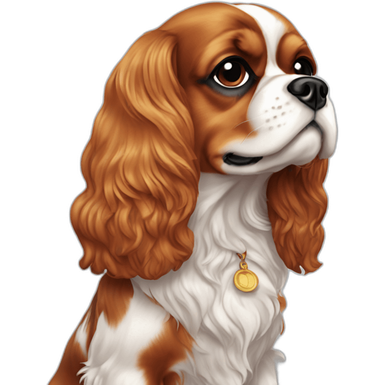 dog Cavalier King Charles Spaniel full height emoji