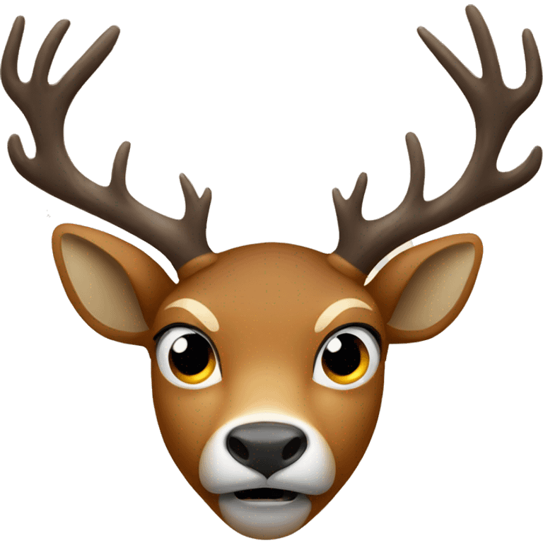 Deer with angry face emoji