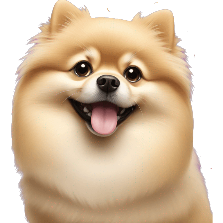 Creme Pomeranian celebrates Birthday emoji