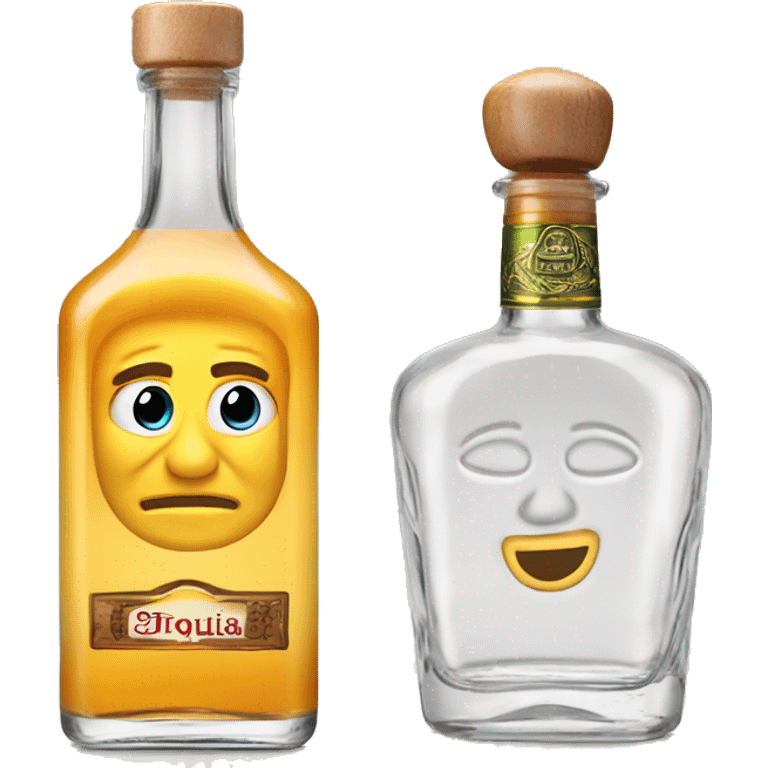 Tequila añejo clear bottle no brand emoji