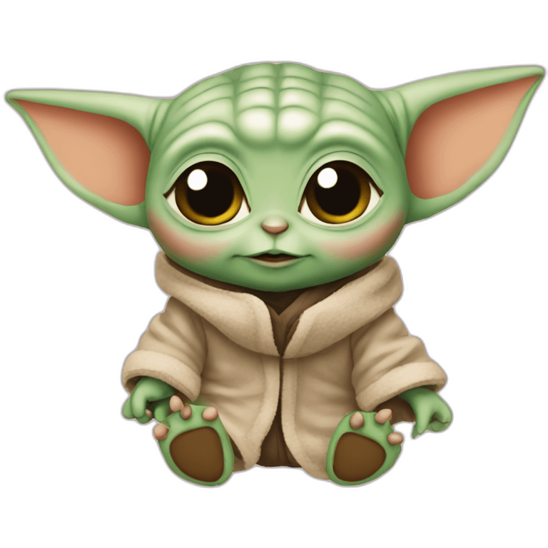 baby yoda with hearts emoji