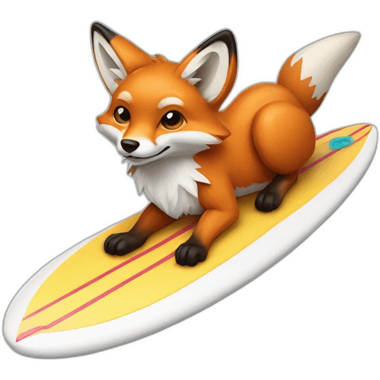 Fox on surfboard emoji