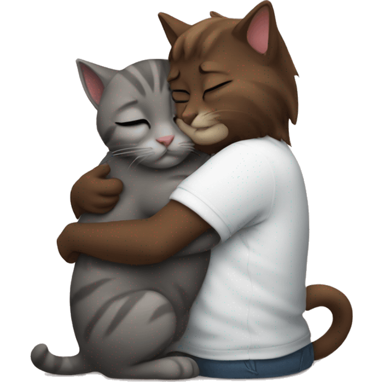 cat hugs blahaj emoji