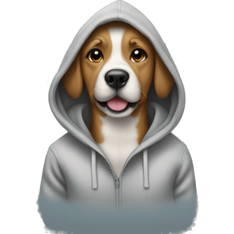 Dog wearing a hoodie  emoji