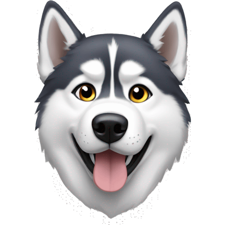 Husky dog behind the head emoji