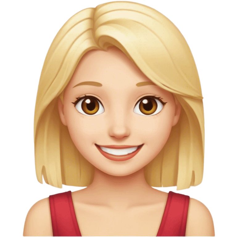 smiling blonde girl portrait emoji