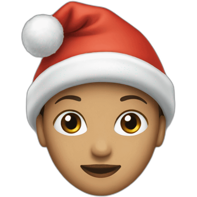 Female with a Christmas hat emoji