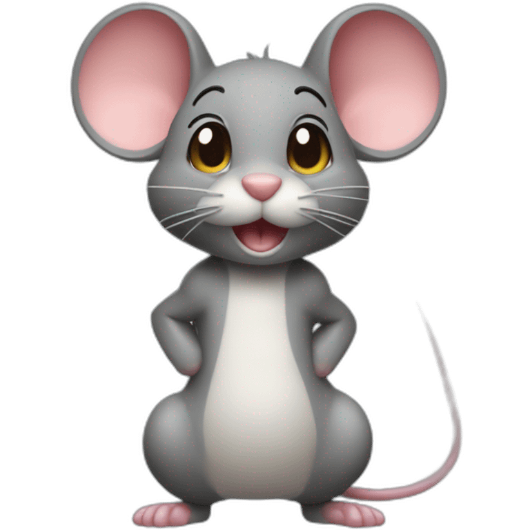 a mouse with a pumped-up booty emoji