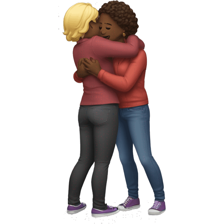 lesbians hug emoji