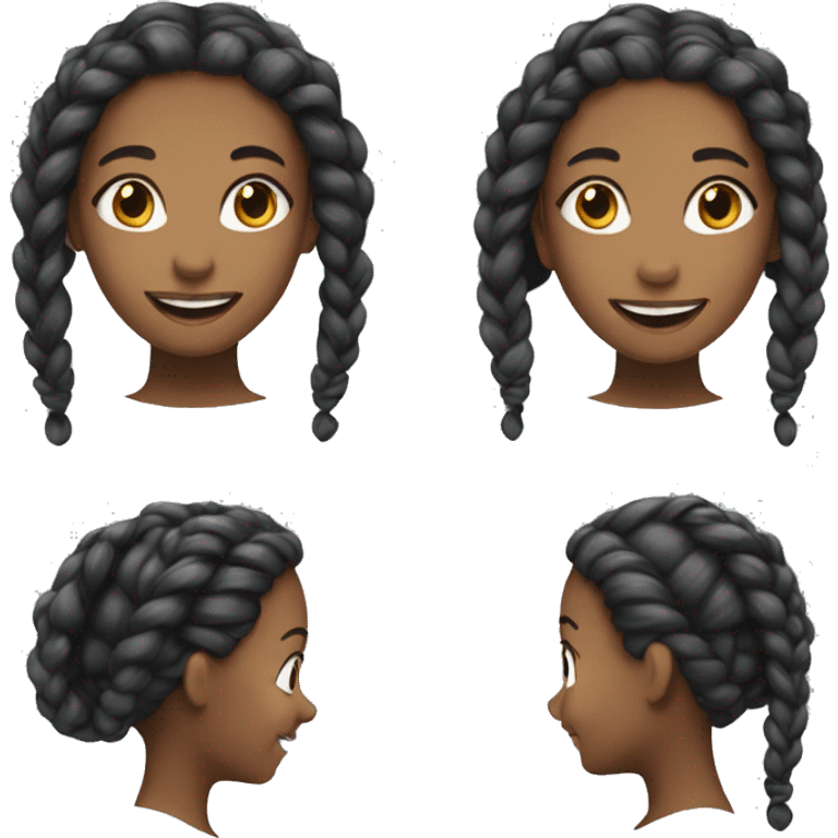 light black girl smiling with braids hair  emoji