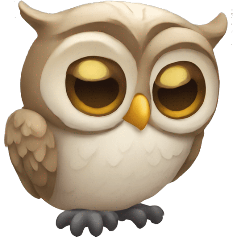 Owl taking a nap emoji