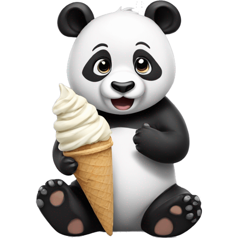 Panda eating ice cream emoji