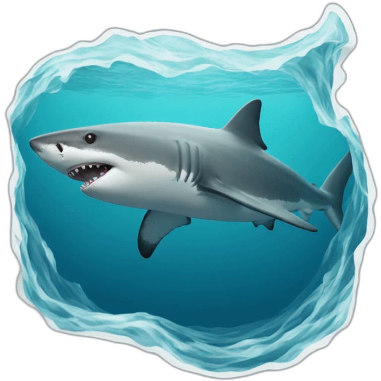 white shark vertical emoji