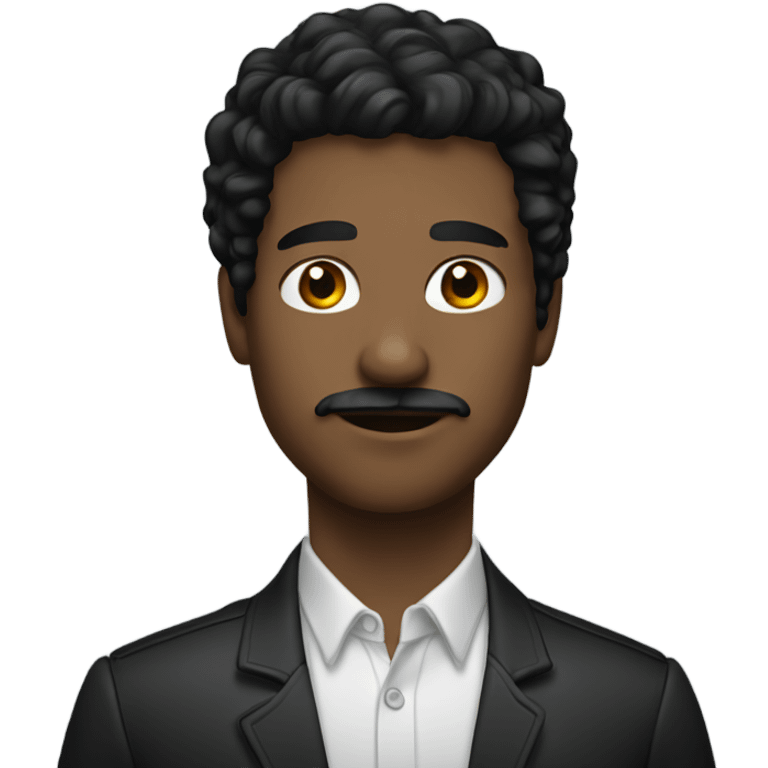 Young man Black hair and mustache  emoji