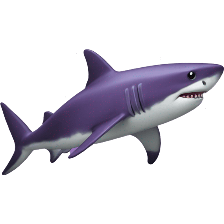 Dark purple shark with muscles  emoji