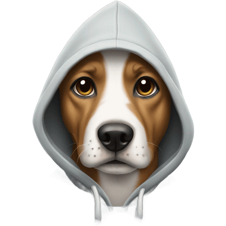 Dog wearing hoodie emoji