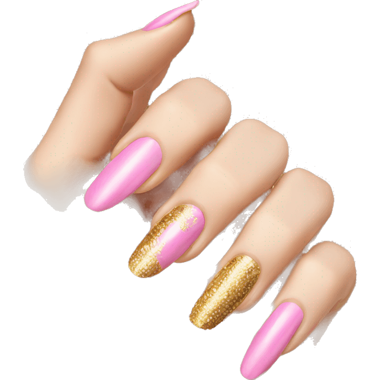 pink and gold nails emoji