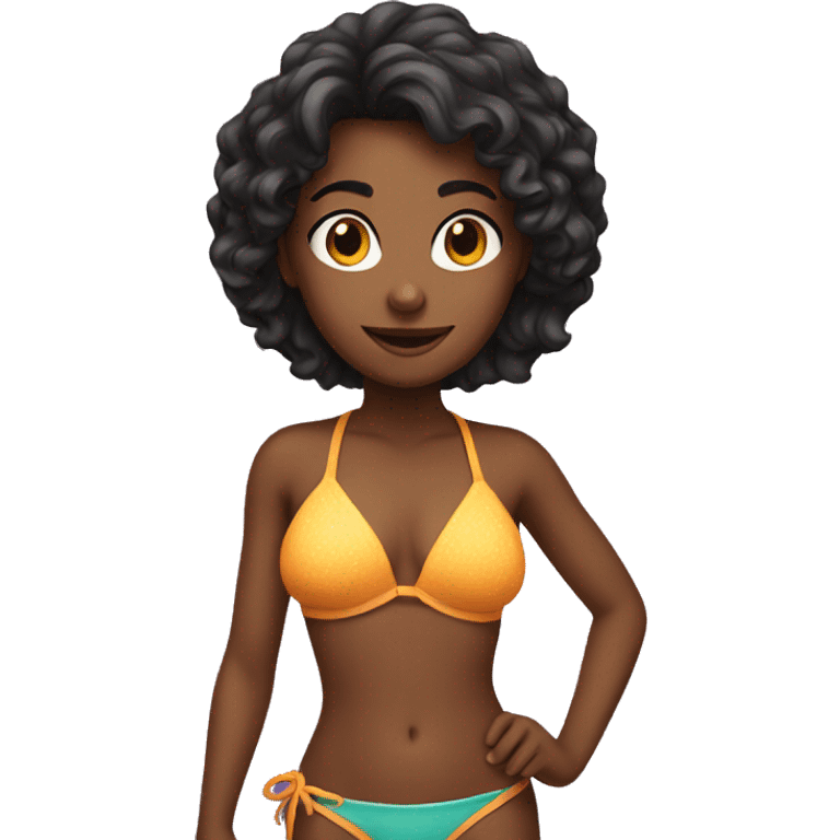 a girl with a bikini emoji