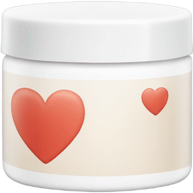 Moisturizing cream in a small container with a white heart on it emoji