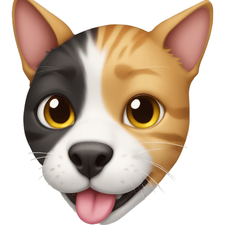 Cat licking a dog  emoji