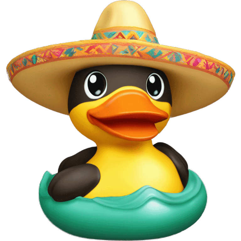 Rubber duckie in a sombrero emoji