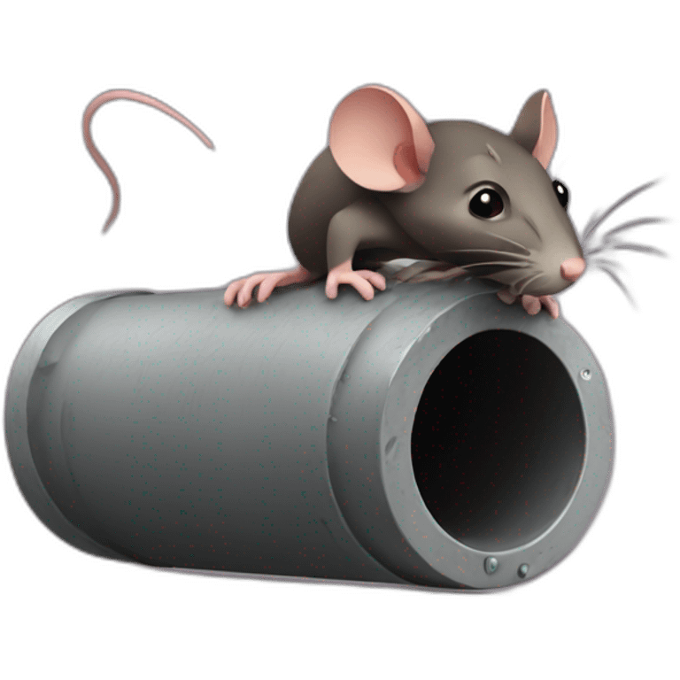 Rat stuck in a pipe emoji