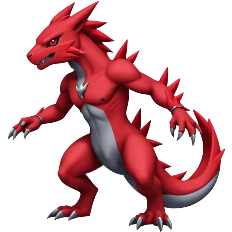 Edgy Cool Beautiful Guilmon-Zoroark, full body emoji