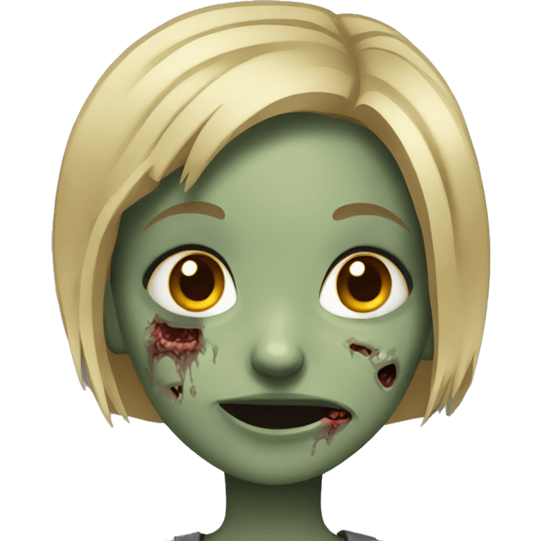 girl zombie with blonde short hair emoji