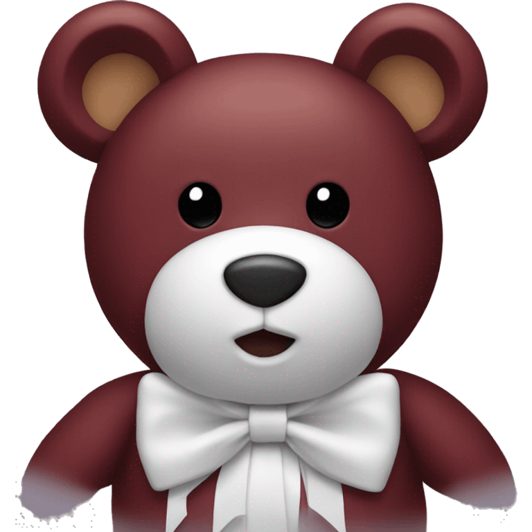 a burgundy teddy bear with a white bow emoji