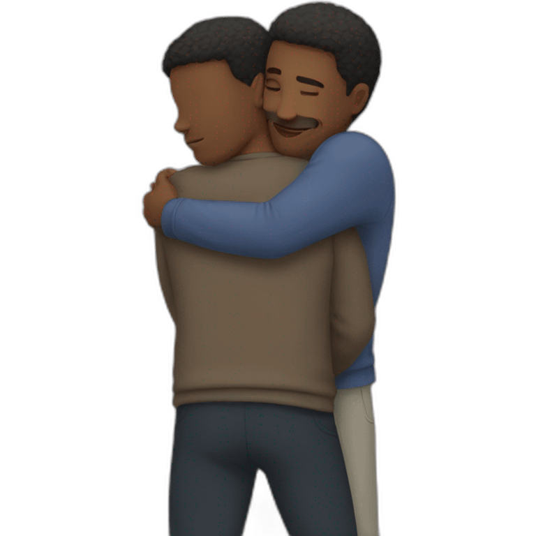 Two men hugging emoji