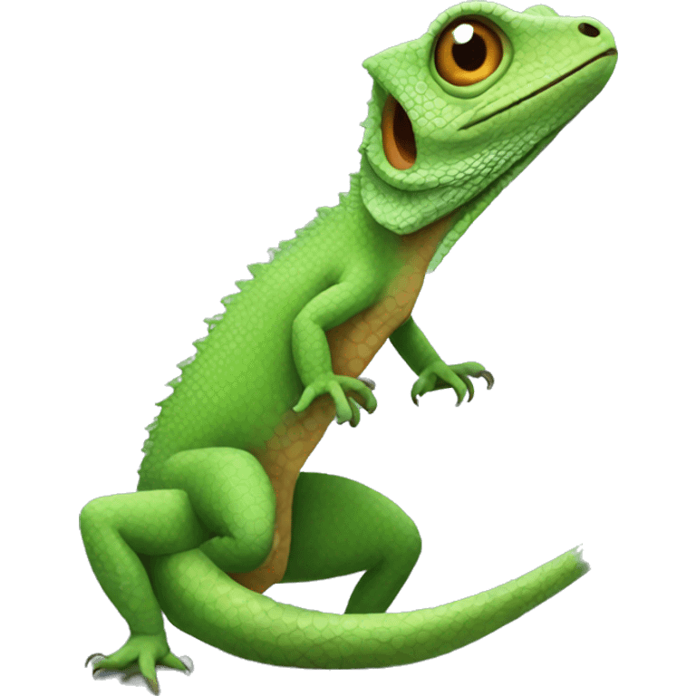 lizard with ciggerate emoji