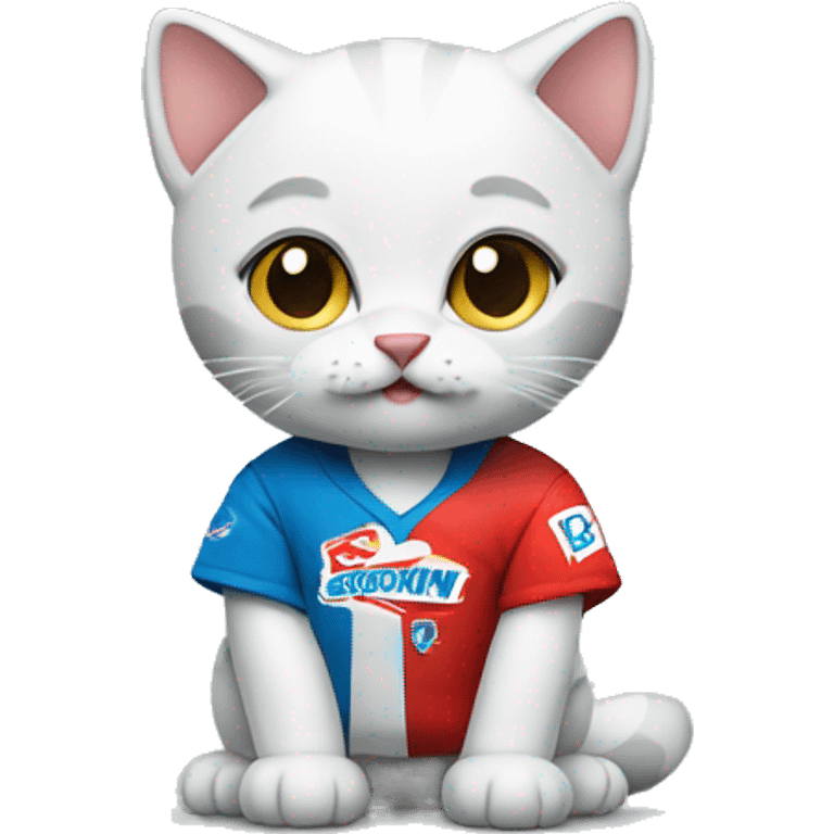 Kitten wearing a speedway shirt emoji