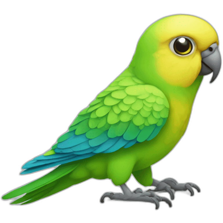 A parakeet looking sick and puking emoji