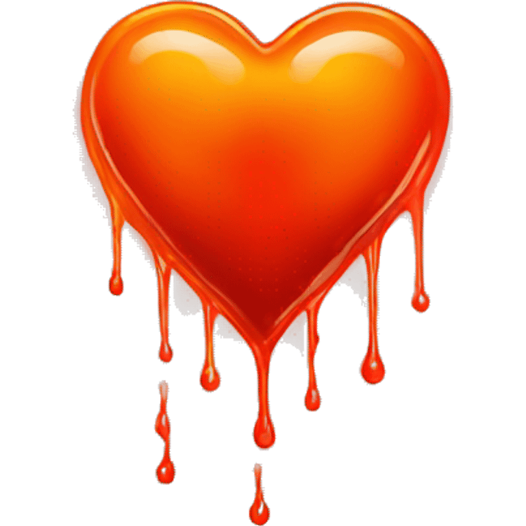 bleeding red heart shape glowing red-orange emoji